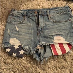 American flag jean shorts